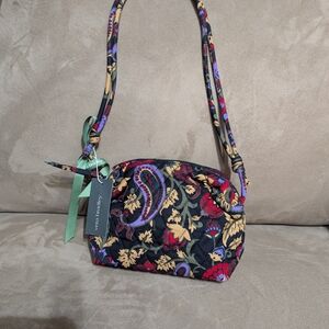 Vera Bradley Black and Red Floral Crossbody Bag
